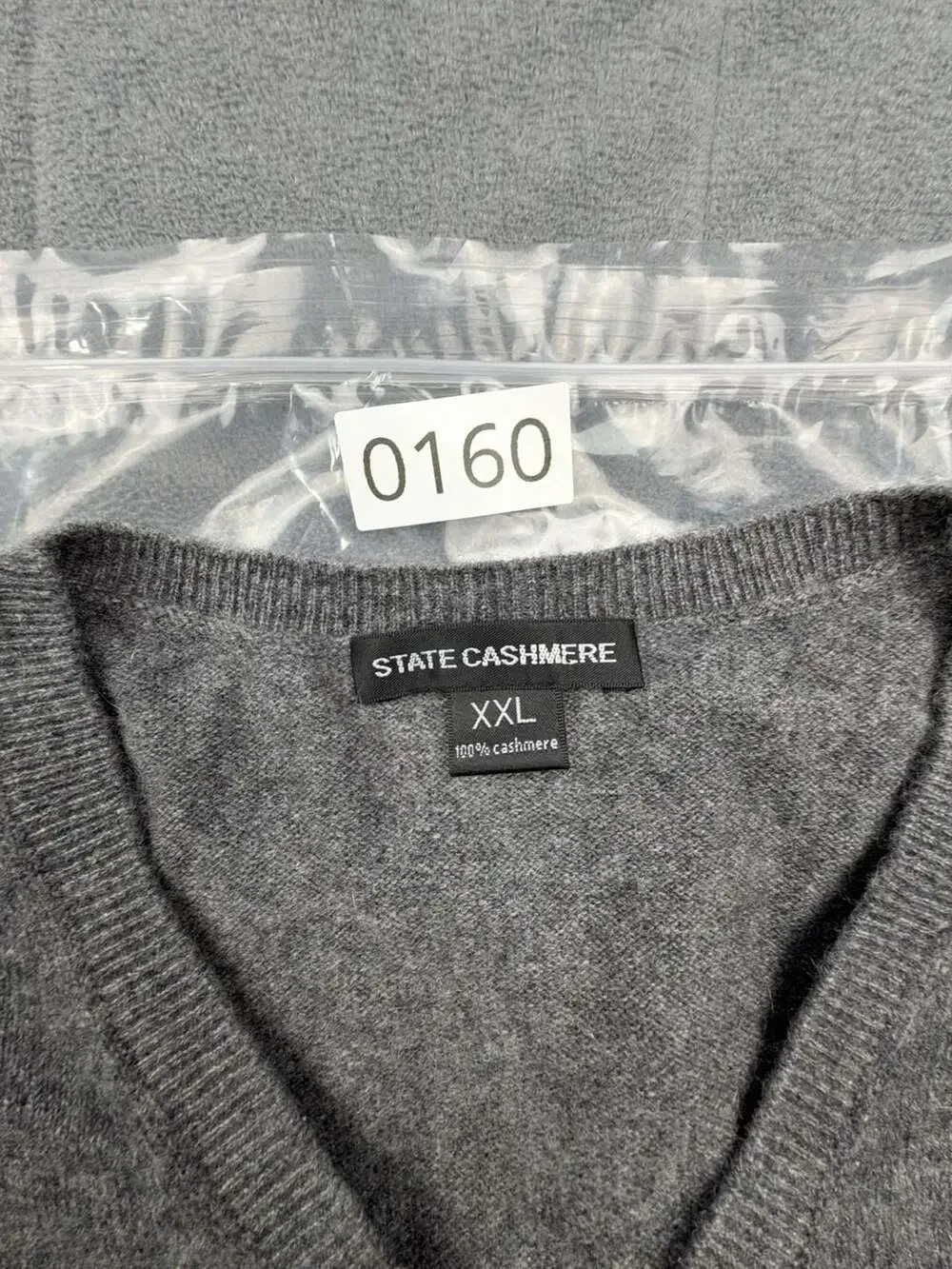 State Cashmere Mens Gray 100% Cashmere V-Neck Pullover Sweater Size XXL